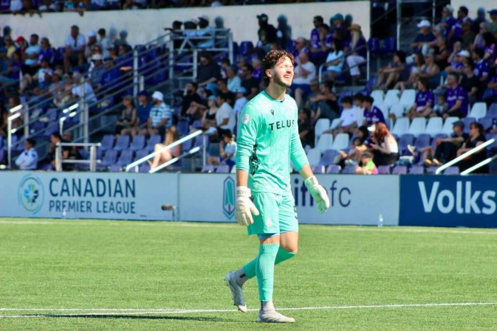 Max Anchor played nine games for Pacific FC in 2025. He was named the clubs Young Player of the Year. He will now join the Seattle Sounders of the MLS. (Tony Trozzo/Goldstream Gazette)